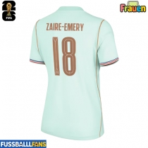Frankreich Warren Zaire-Emery #18 Auswärtstrikot Frauen EM 2024 Kurzarm